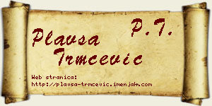 Plavša Trmčević vizit kartica